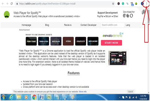 Add Spotify Web Player extension